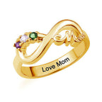 Personalised Infinity Birthstone Ring in Sterling Silver