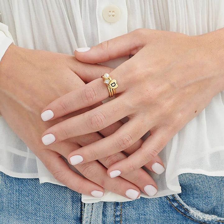 custom letter rings