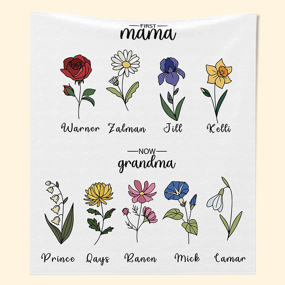 First Mom Now Grandma Blanket, Granny Mother's Day, Mother's Day, Gift for Grandma