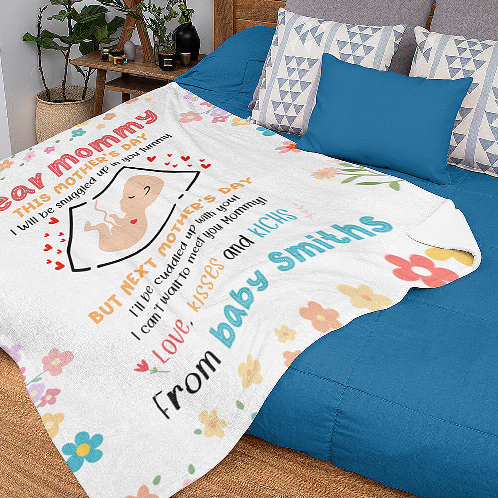 Our First Mother's Day Blanket For New Mom, First Time Mom Gift for New Mom, Mother's Day