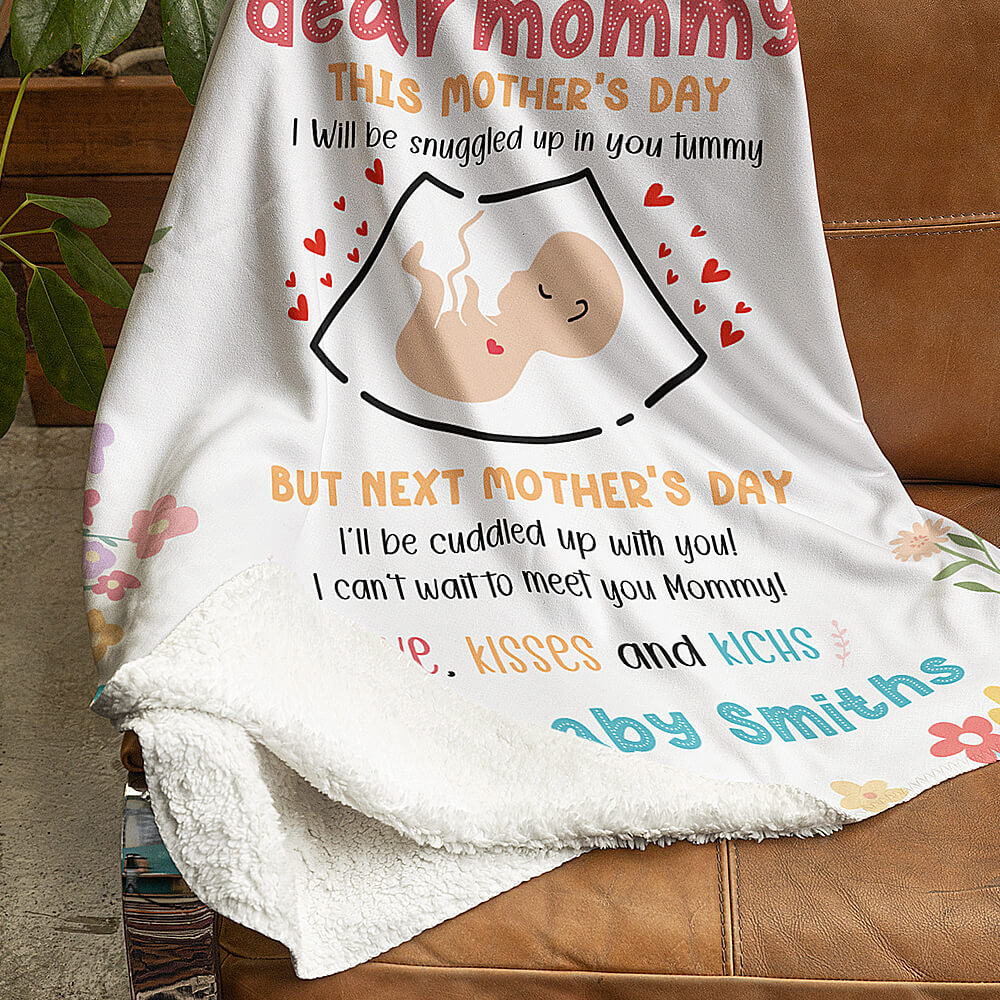 Our First Mother's Day Blanket For New Mom, First Time Mom Gift for New Mom, Mother's Day