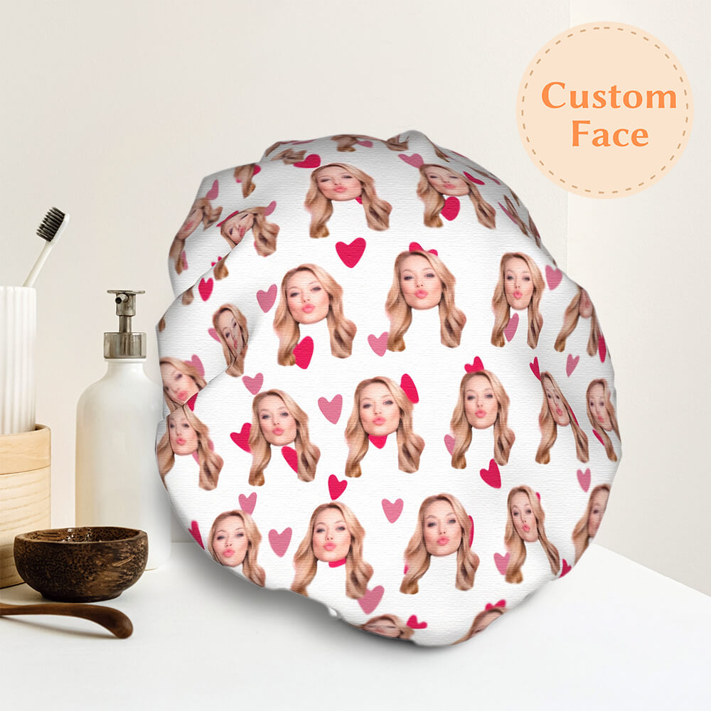 Colorful Hearts Design Custom Shower Cap – Perfect Valentine's Day Gift