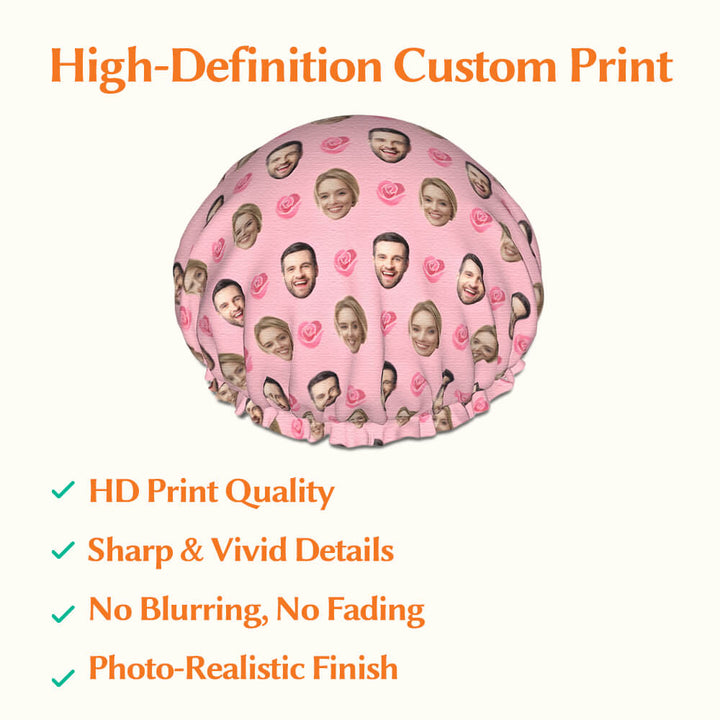 custom rose shower cap