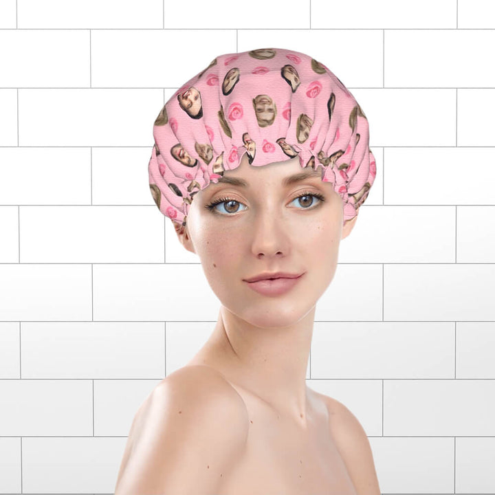 custom rose shower cap