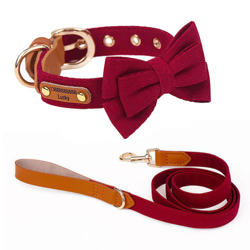Layered Bow Tie Collar with Nameplate