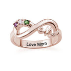 Personalised Infinity Birthstone Ring in Sterling Silver
