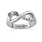 Personalised Infinity Birthstone Ring in Sterling Silver