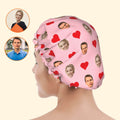 Red Heart Design Shower Cap - Personalized Shower Cap for Lovers Valentine's Day Gift