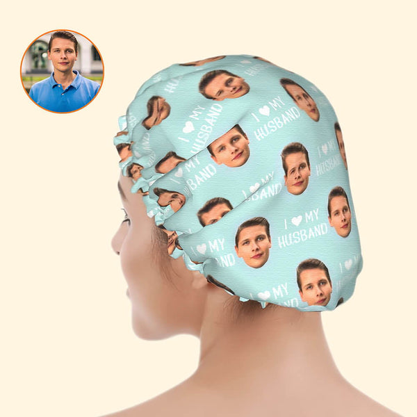 I Love My Husband Shower Cap - Personalized Shower Cap for Valentine's Day Gift for Husband