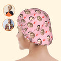 Double Heartshape Photo Shower Cap – Custom Shower Cap for Couples Valentine's Day Gift