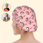 Double Heartshape Photo Shower Cap – Custom Shower Cap for Couples Valentine's Day Gift