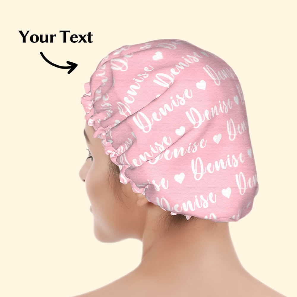 Personalized Name Shower Cap – Customizable Shower Cap for Valentine's Day Gift