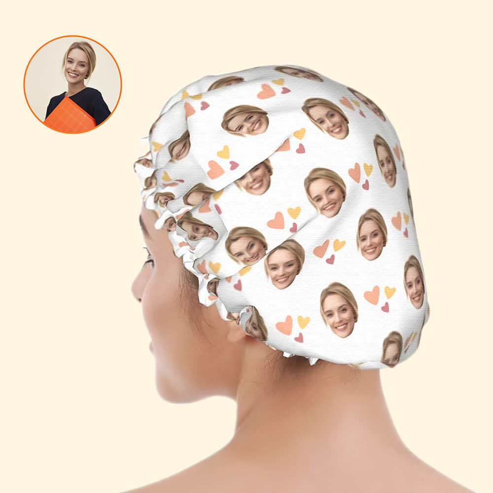 Heart Shape Shower Cap – Personalized Photo Shower Cap for Unique Gifts Birthday Gift