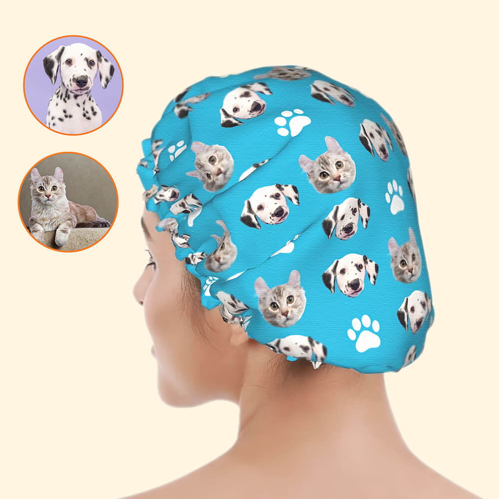 Pet on Shower Cap – Customizable Shower Cap with Cute Pet Designs for Pet Lovers