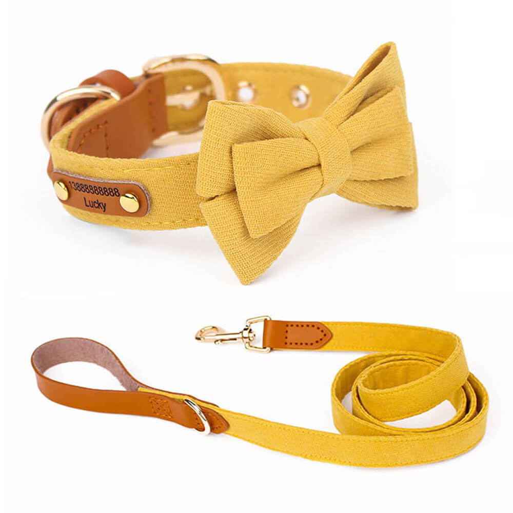 Layered Bow Tie Collar with Nameplate