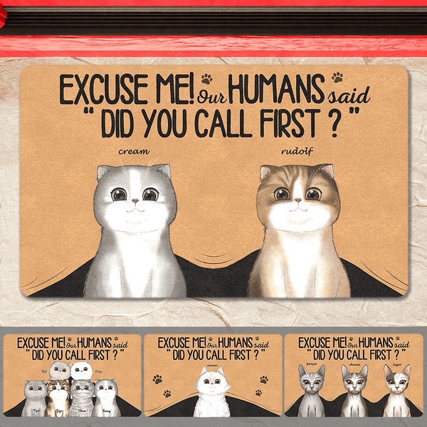 Excuse Me - Custom Cat Doormat  Funny Doormat for Pet Lovers