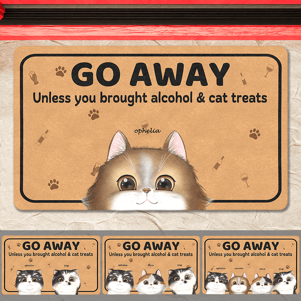 Go Away - Custom Cat Doormat  Funny Doormat for Pet Lovers