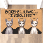 Excuse Me - Custom Cat Doormat  Funny Doormat for Pet Lovers