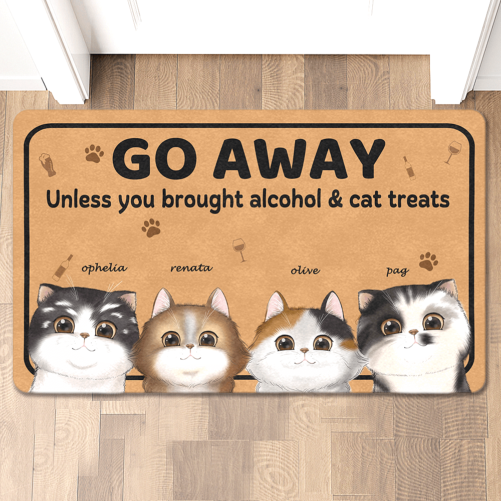 Go Away - Custom Cat Doormat  Funny Doormat for Pet Lovers