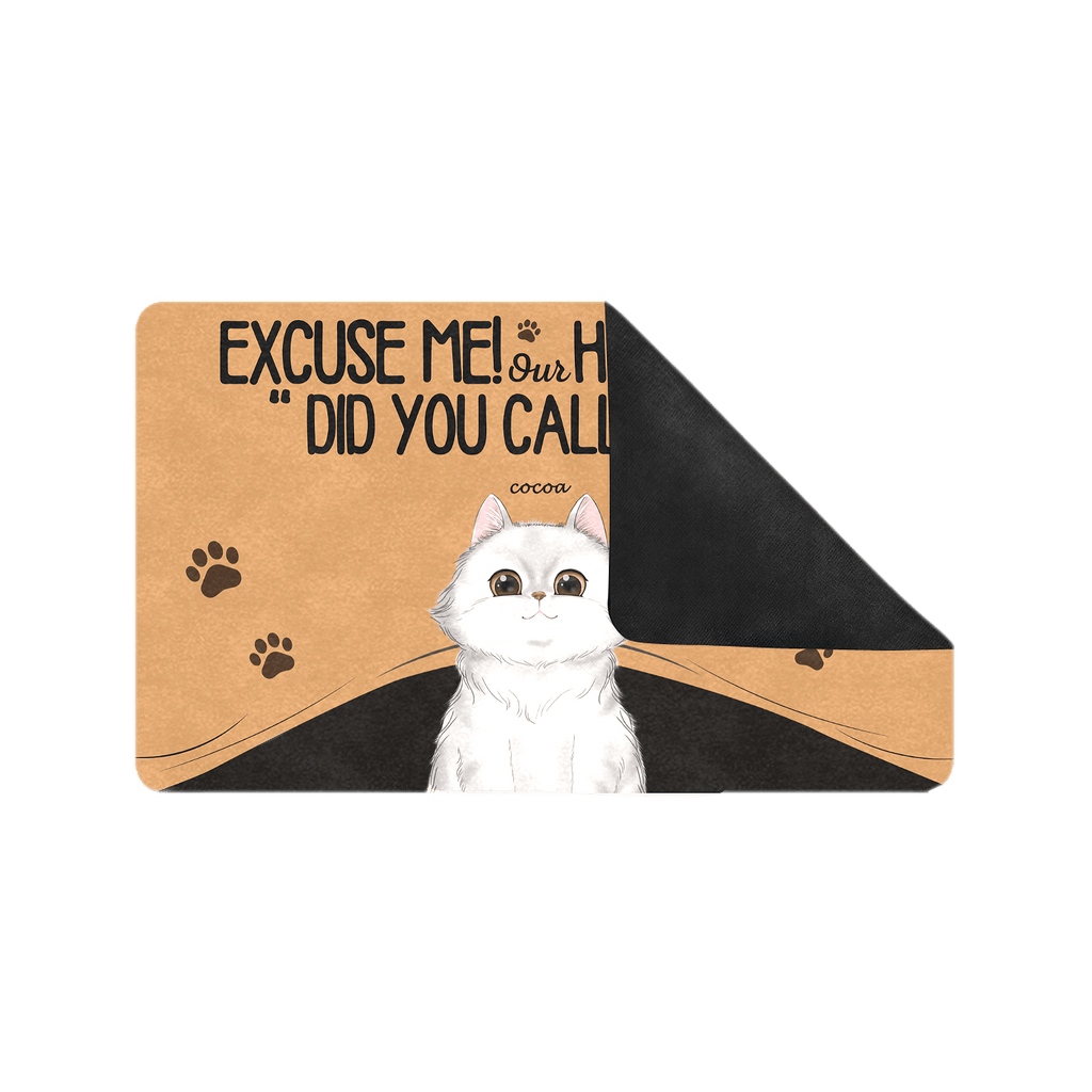 Excuse Me - Custom Cat Doormat  Funny Doormat for Pet Lovers