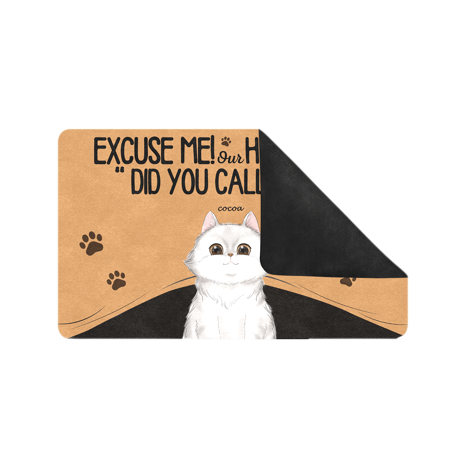 Excuse Me - Custom Cat Doormat  Funny Doormat for Pet Lovers