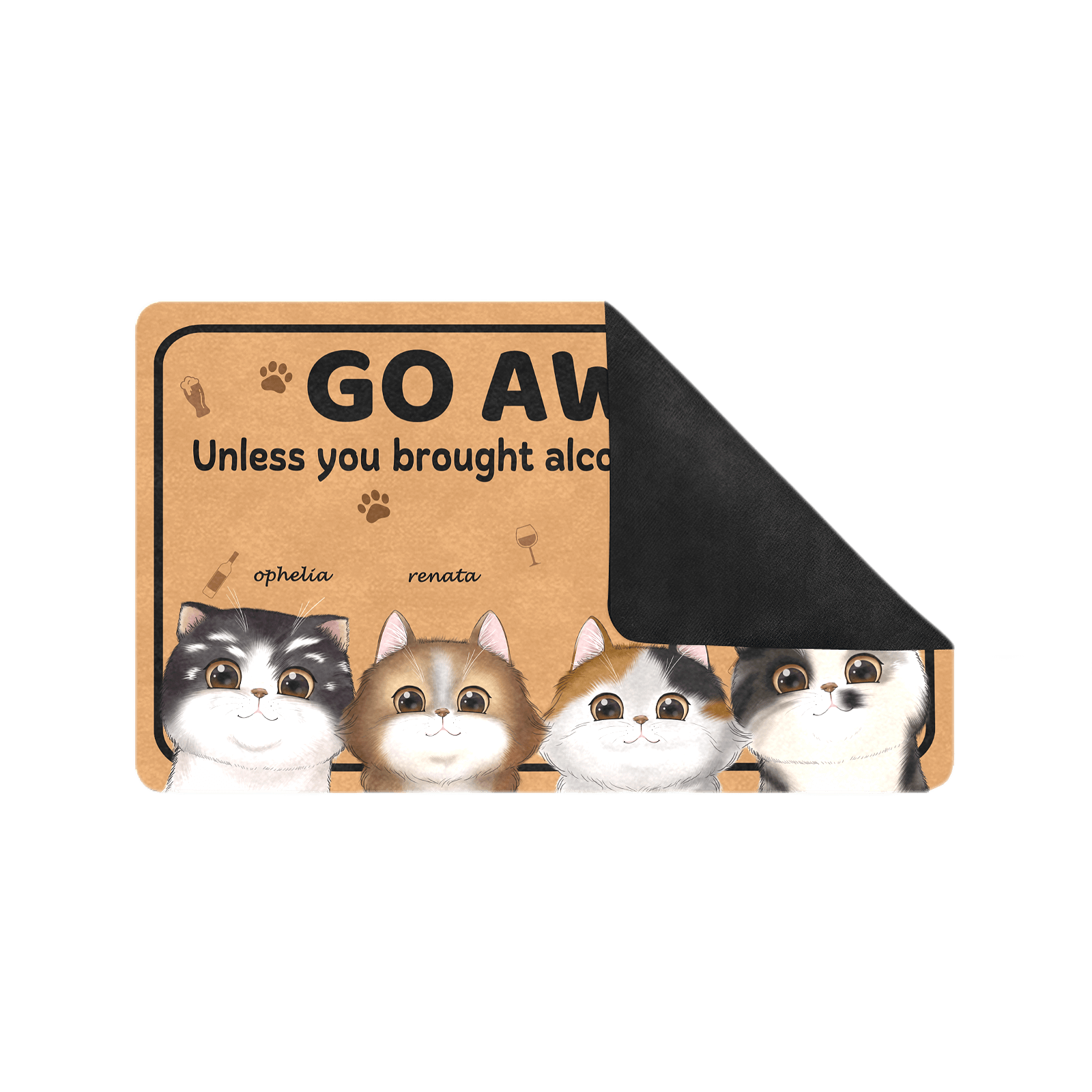 Go Away - Custom Cat Doormat  Funny Doormat for Pet Lovers