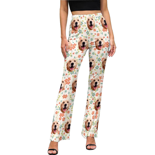 Photo bell bottoms Personalized bell bottoms with Flower