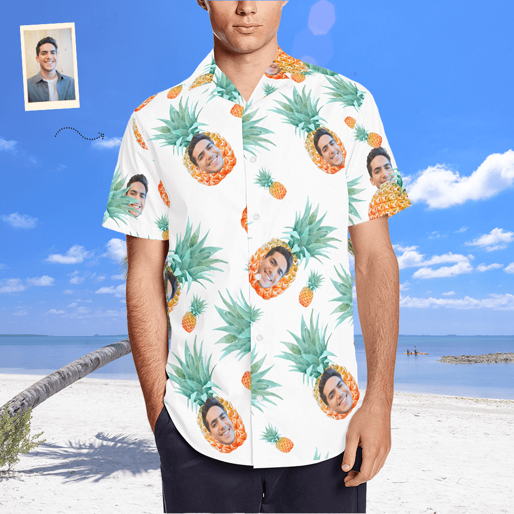 Custom Hawaiian Shirts Face Personalized Hawaiian shirts with Pineapple