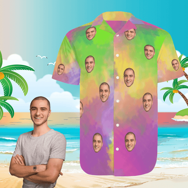 Personalized hawaiian shirts Custom hawaiian shirts with face Colorful