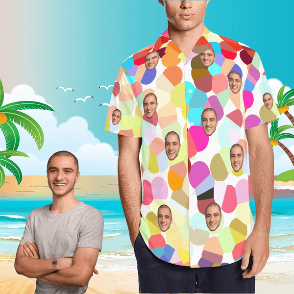 Hawaiian shirt with your face on it Print your own hawaiian shirt with Multi-Color