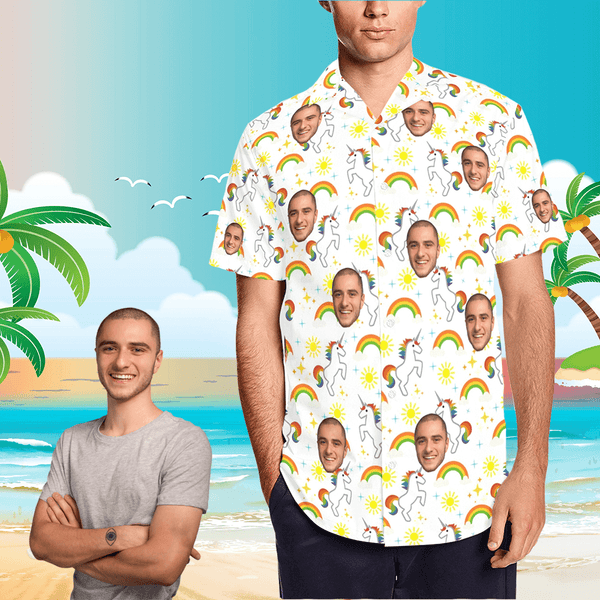 Custom hawaiian shirt face Custom face hawaiian shirt Custom hawaiian shirts with Rainbow