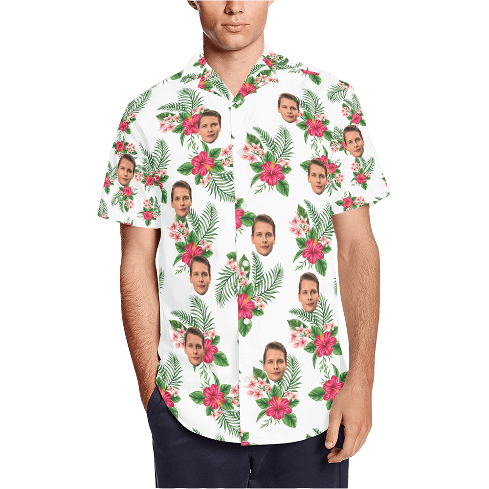 Custom hawaiian shirts with face Personalized hawaiian shirts with Flower