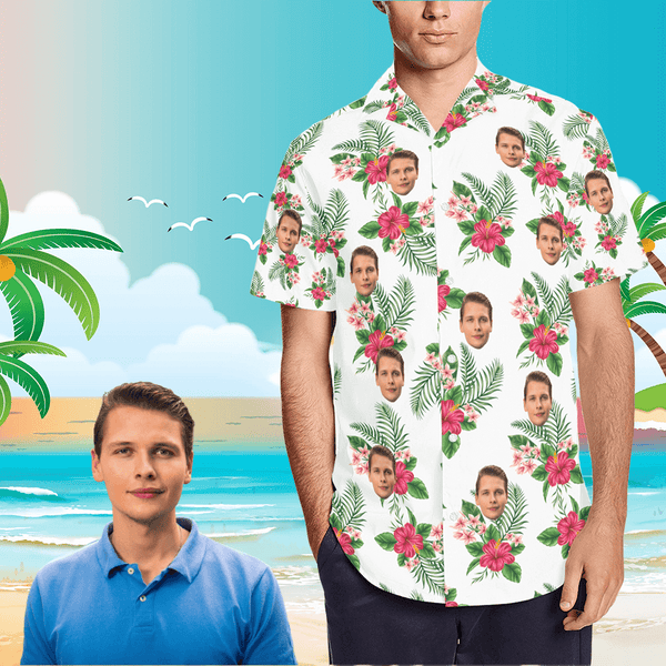 Custom hawaiian shirts with face Personalized hawaiian shirts with Flower