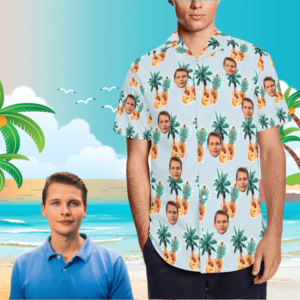 Custom aloha shirts Custom hawaiian shirts Personalized hawaiian shirts with Guita