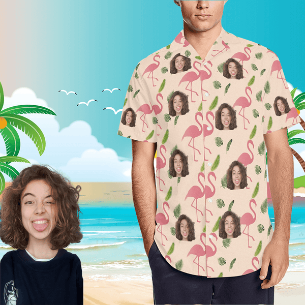 Custom aloha shirts Custom face hawaiian shirt Create your own hawaiian shirt with Flamingo