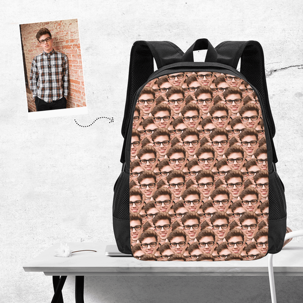 Custom bookbag Personalized Schoolbag Custom Mash Face