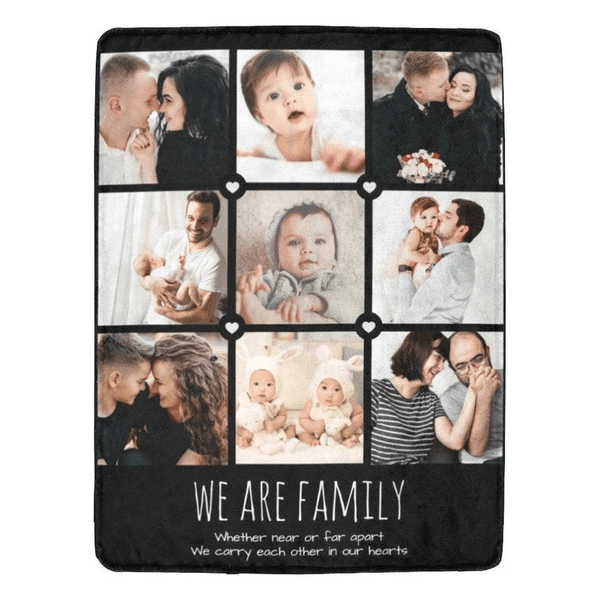 Custom Family Blanket Personalized Blanket Photo Blanket for Family Lover Friends Kids