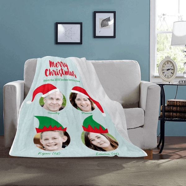 Personalized Family Blanket Photo Blanket Custom Blanket for Mother Baby Kids