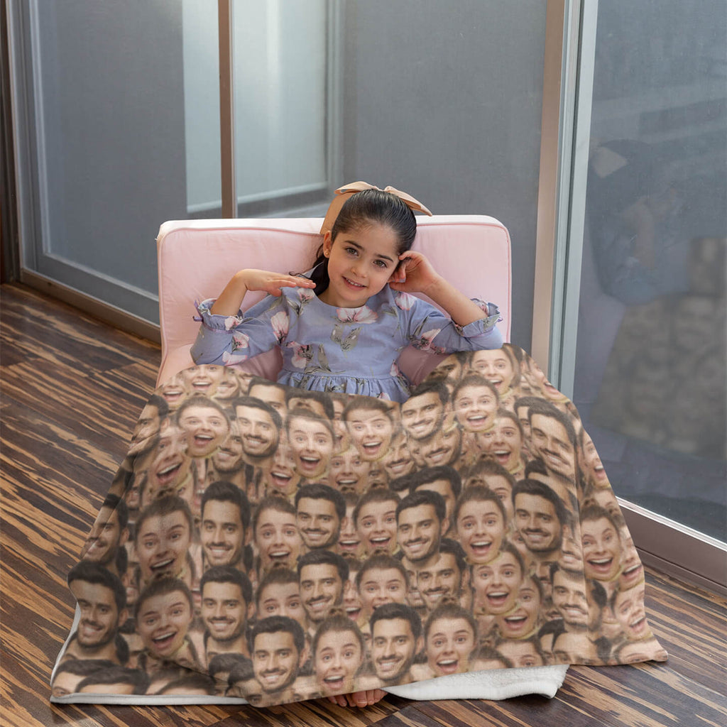 Multiple Faces Blanket Custom Photo Face Blanket  For Best Mom