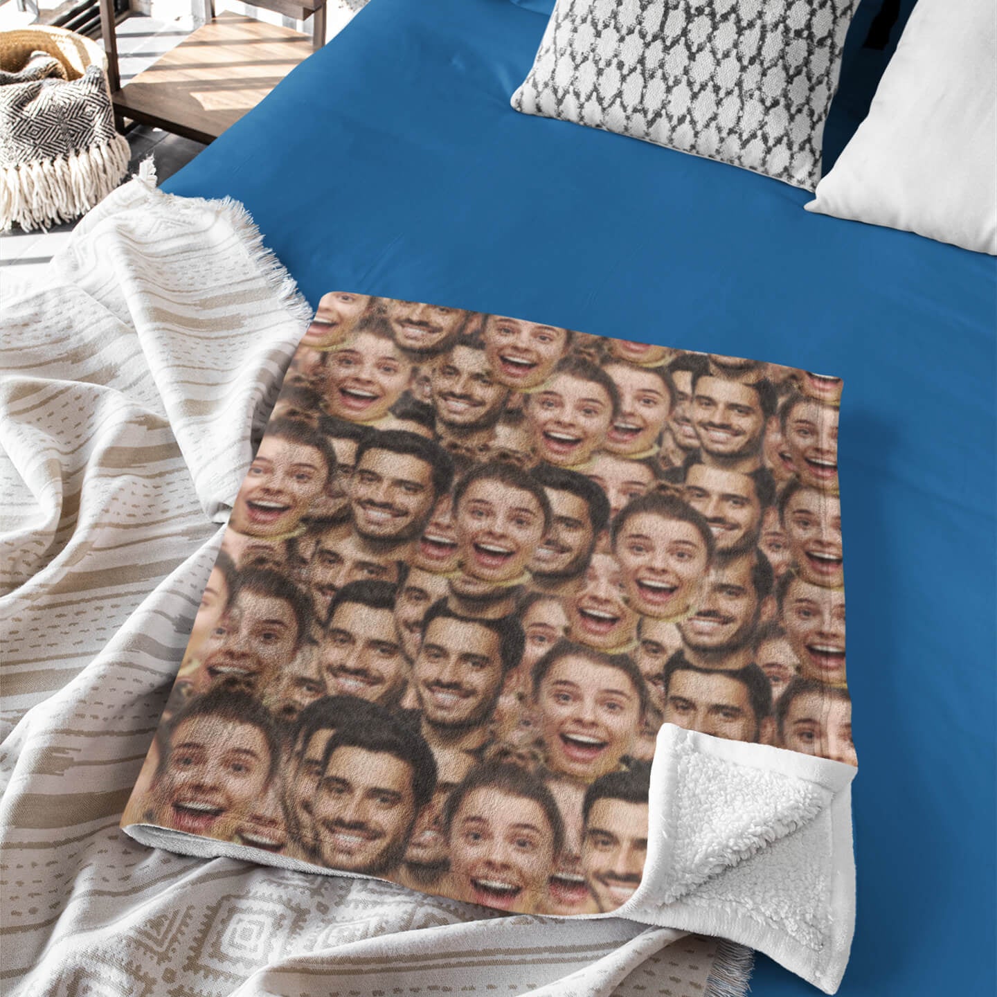Multiple Faces Blanket Custom Photo Face Blanket  For Best Mom