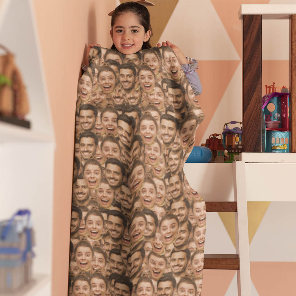 Multiple Faces Blanket Custom Photo Face Blanket  For Best Mom
