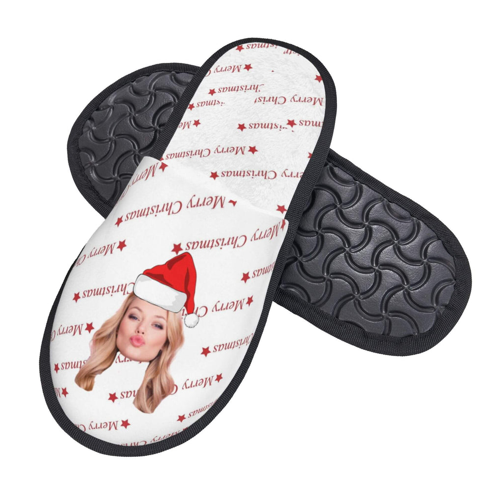 Custom Face Women's and Men's Slippers Christmas Gift