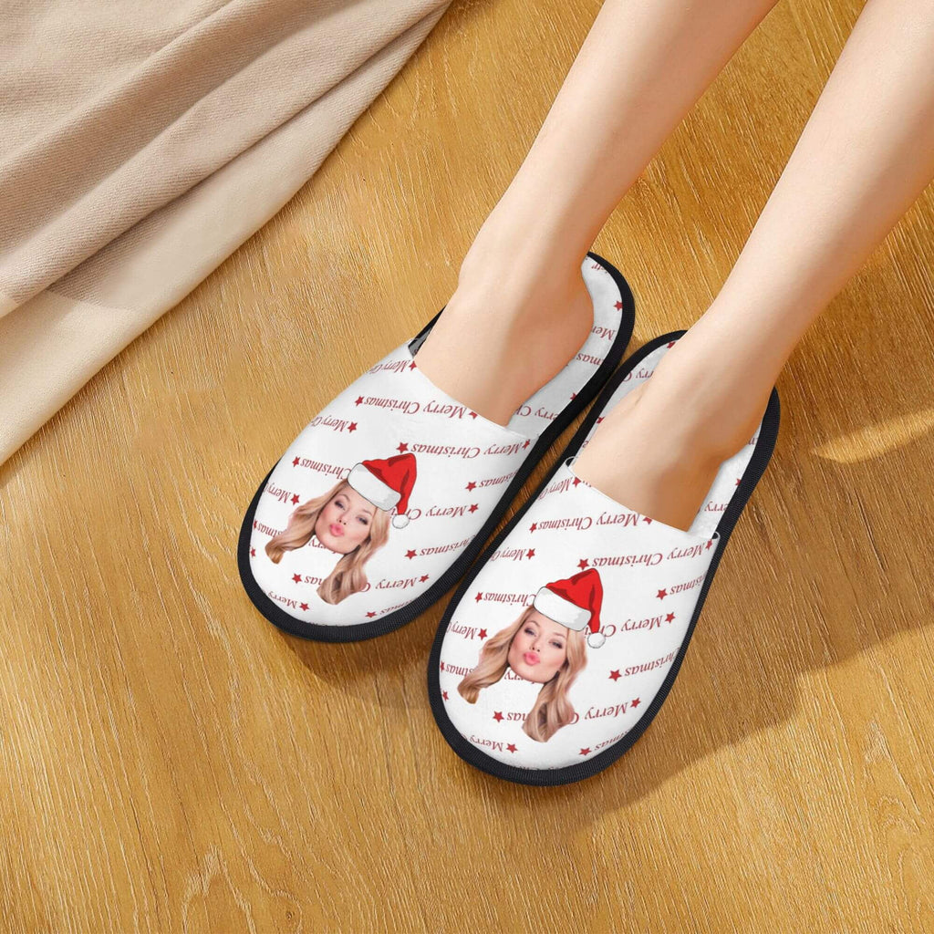 Custom Face Women's and Men's Slippers Christmas Gift