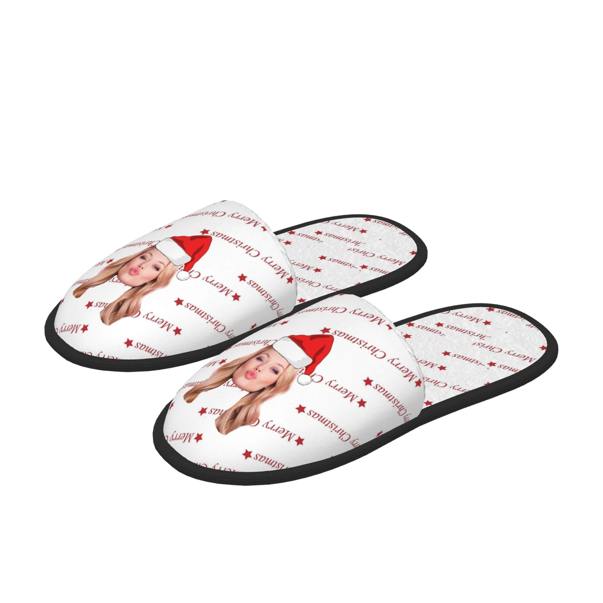 Custom Face Women's and Men's Slippers Christmas Gift